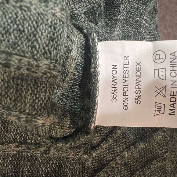 Green Ribbed Button Sweater - Picture 3 of 5